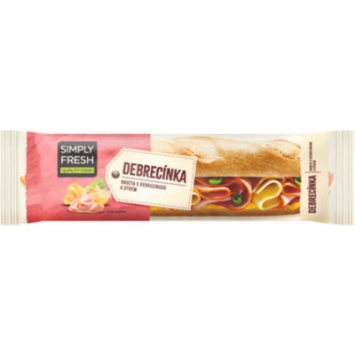 Simply Fresh Bageta s debrecínkou a sýrem 204 g – Zboží Dáma