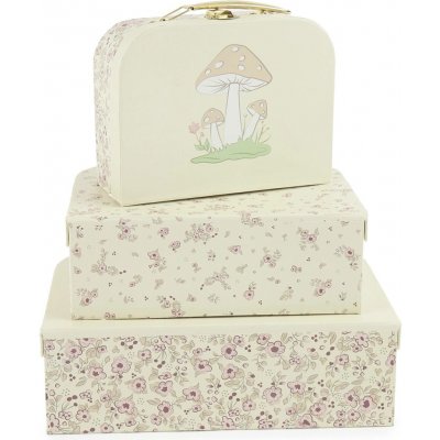 Bieco - Sada tří kartonových kufříků - srnka Ella - vintage flowers – Zboží Mobilmania