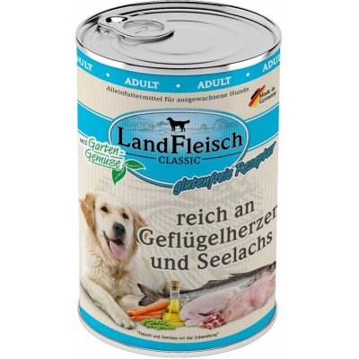 LandFleisch Dog Classic drůbeží srdce a treska tmavá 6 x 400 g – Hledejceny.cz