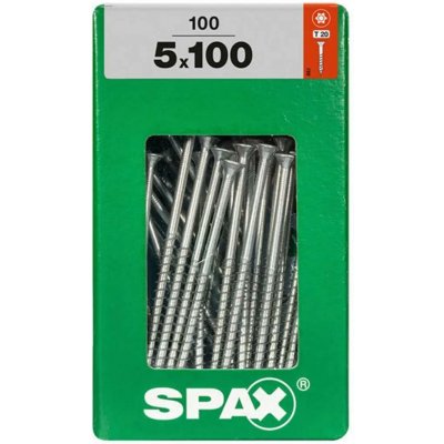 Spax Uni vrut zápust.hlava T-Star+ T20 4CUT část.závit Wirox 5 x 100 mm 100 ks – Hledejceny.cz