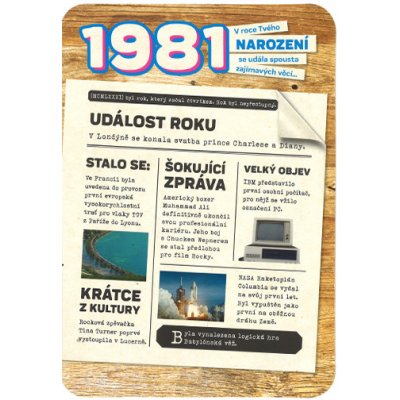 Blahopřaní 1981 - variant B, česky – Zboží Dáma