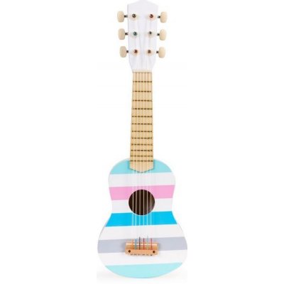 ECOTOYS Dětská dřevěná kytara Color Stripes