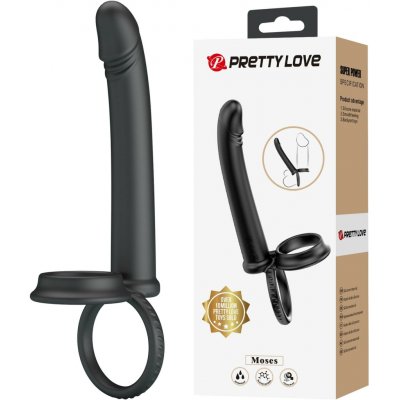 Pretty Love Moses Double Penetration Double Cockring Black – Zboží Mobilmania
