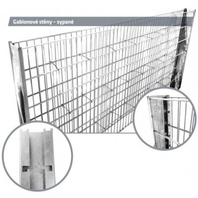 GABIONOVÁ STĚNA, sypaný gabion - 123 cm – Zboží Mobilmania