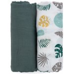 PETITE&MARS bambusová mušelínová Misty Green Leaves 120 x 120 cm 2 ks – Sleviste.cz