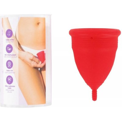 Silikonový menstruační kalíšek IntimFitness červený 30 ml