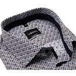 Venti Modern Fit košile s modro-hnědými čtverečky vnitřním límcem manžetou a légou – Sleviste.cz