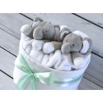 dortNEdort Jednopatrový plenkový dort pro dvojčata Miminko se ještě nenarodilo, Barva dortuNEdortu nebo vzor deky: Mint mašle pro holčičky – Hledejceny.cz