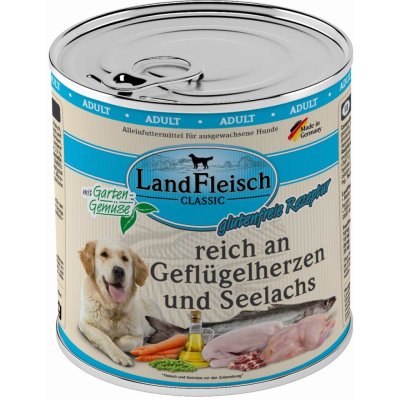 LandFleisch Dog Classic drůbeží srdce a treska tmavá 6 x 0,8 kg – Hledejceny.cz