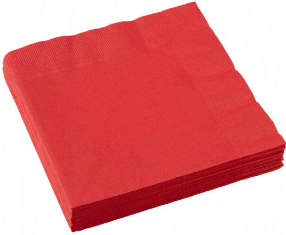 Amscan papírové ubrousky červené 20ks 33x33cm | Srovnanicen.cz
