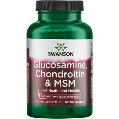 Swanson Glukosamin + Chondroitin + MSM 360 mini tablety
