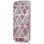 Pouzdro AppleKing z měkkého plastu mramorová mozaika iPhone 5 / 5s / SE - růžovo bílé – Hledejceny.cz