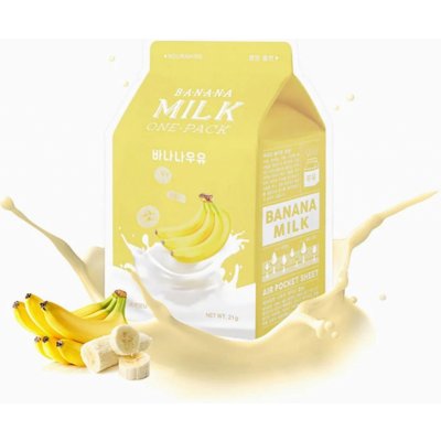 A’Pieu Banana Milk One-Pack vyživující jednorázová bavlněná maska s výtažky mléka a banánů 21 g – Zboží Dáma