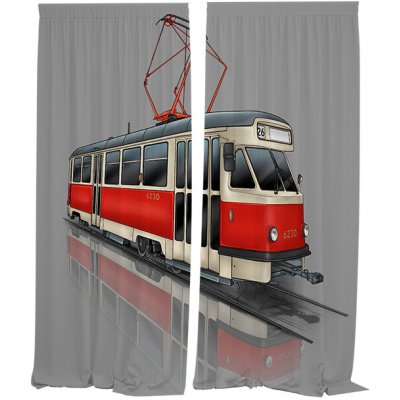 IMPAR Závěsy Tramvaj T2 – červená (Rozměr : 140x250, Materiál: Interlock) – Hledejceny.cz