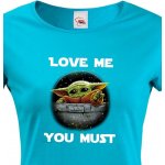 Dámské tričko Baby Yoda modrá – Zboží Mobilmania
