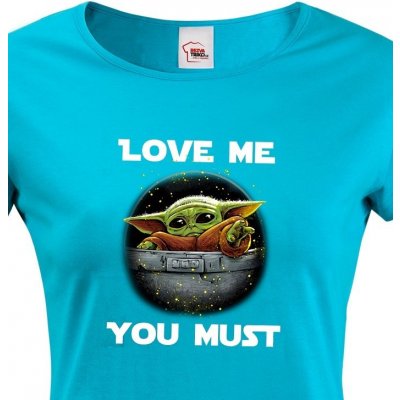 Dámské tričko Baby Yoda modrá – Zboží Mobilmania
