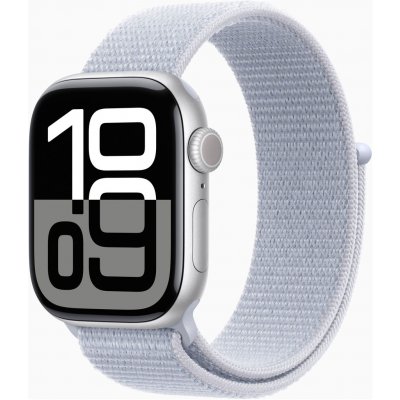 Apple Watch Series 10 42mm stříbrný hliník s oblačně modrým provlékacím řemínkem MWWD3QC/A – Zboží Živě