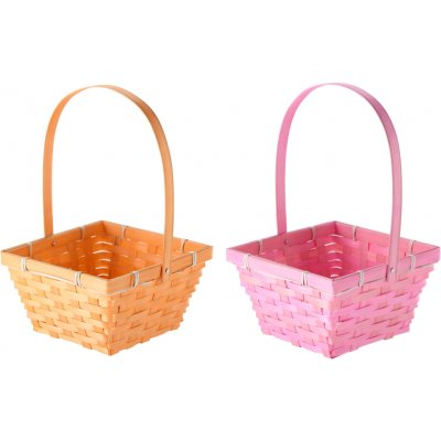 Velikonoční košík s pohyblivým uchem, 18,5 × 18,5 × 10 cm, mix 2 pastelových barev – Hledejceny.cz