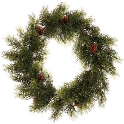 Autronic Věnec umělý 66 cm borovice se šiškami, zelený UKH031 Zelená, Plast – Zboží Dáma