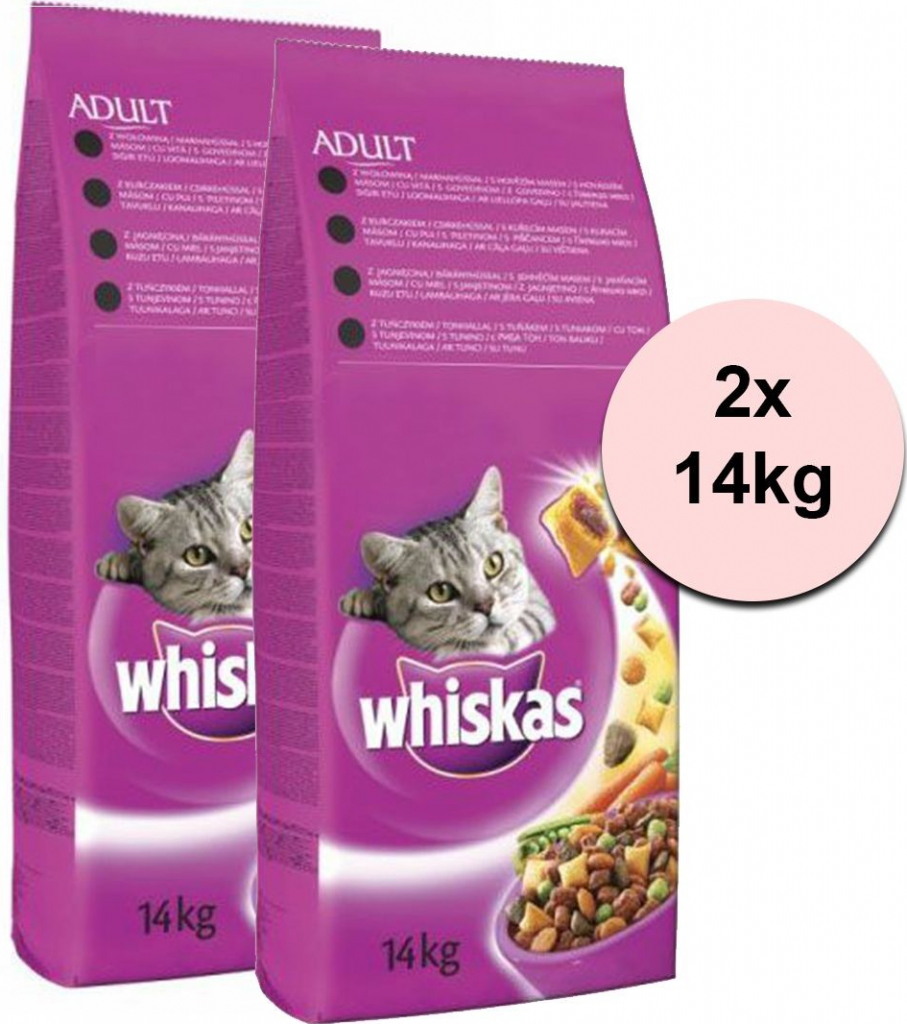 Whiskas Adult hovězí 2 x 14 kg