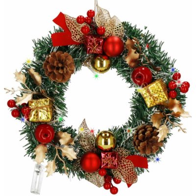 SPRINGOS Adventní věnec svítící s ozdobami 30 cm vánoční dekorace CA1318-XG – Zboží Dáma