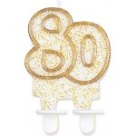 Godan Dortová svíčka číslo 80 zlatá – Zboží Mobilmania