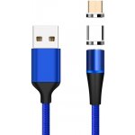 Kabel Magnetický micro USB a USB-C nabíjecí a datový, 1m, modrý – Zbozi.Blesk.cz