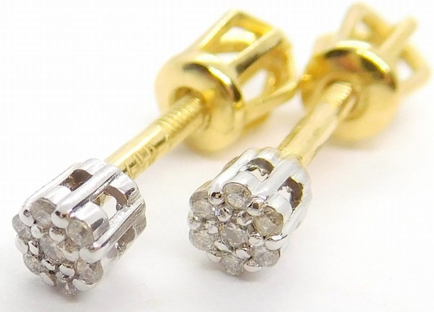 Klenoty Budín diamantové zlaté pecičky na šroubek BO373 HKD25