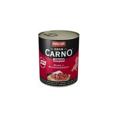 Animonda Gran Carno Junior hovězí & krůtí srdce 0,8 kg Výhodné balení 6 kusů