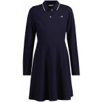 Gant Pique Spin Dress modrá – Zboží Mobilmania