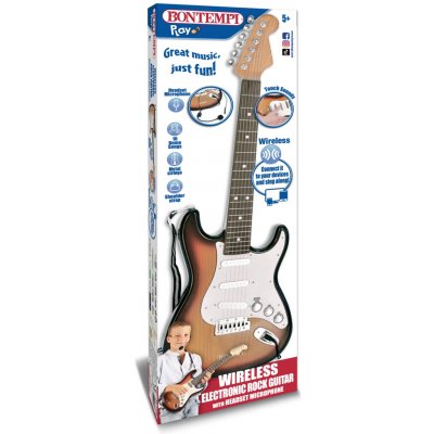 Bontempi Rock On Elektronická kytara s mikrofonem a popruhem 67 cm – Zbozi.Blesk.cz