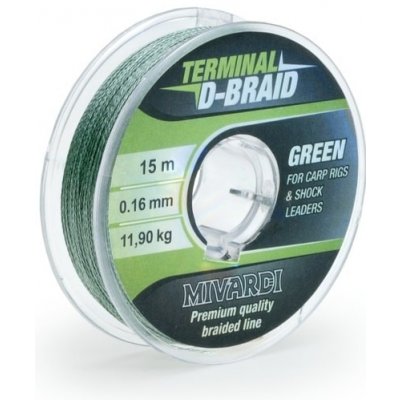 Mivardi Terminal D-Braid šňůra 15m 0,08mm 6,9kg Green