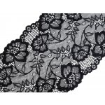 Elastická krajka / vsadka / běhoun šíře 18,5 cm Varianta: 2 černá, Balení: 1 m – Zboží Dáma