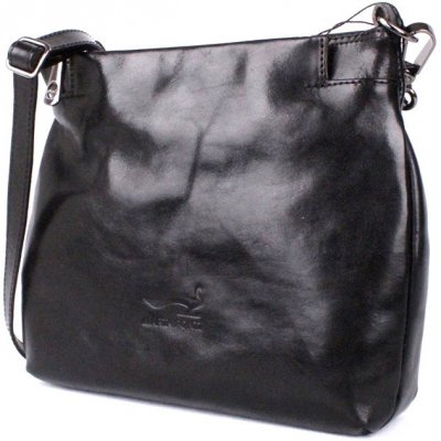 Marta Ponti Luxusní dámská kožená crossbody kabelka 6019 černá – Zboží Mobilmania