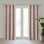 EUROFIRANY ZATEMŇOVACÍ ZÁVĚS NA KROUŽCÍCH ADLEY 135X250 CM PUDROVÁ – Hledejceny.cz