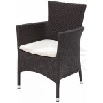 Ratanové křeslo stohovatelné MODENA s polstrem (hnědá) – Zboží Dáma