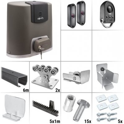 Somfy Elixo 500 3S io K1 7.0 - sestava pojezdu, pohonu a příslušenství, pro posuvnou bránu do průjezdu 4,2 m a 425 kg, profil bez úpravy – Hledejceny.cz