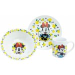 STOR Dětská keramická jídelní souprava Minnie Mouse talíř miska a hrnek 3 ks – Hledejceny.cz