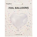 PartyDeco Balonek fóliový srdce bílé 45 cm – Sleviste.cz