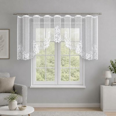 Dekorační žakárová záclona s řasící páskou STEPHA 120 bílá 400x120 cm MyBestHome – Hledejceny.cz