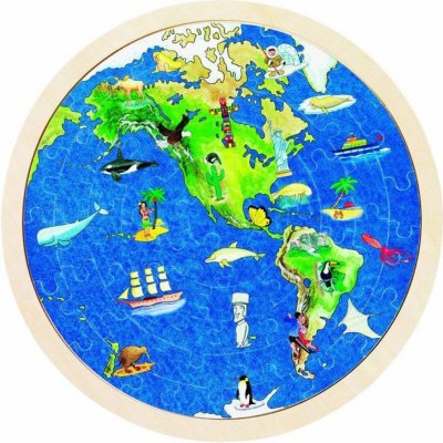 Goki kulaté oboustranné puzzle mapa světa Zeměkoule – Zboží Mobilmania