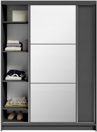 DobreSny Denve 160 x 218 x 60,3 cm šedá se zrcadlem