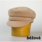 flaušová čepice "kapitánka" jednobarevná béžová – Hledejceny.cz