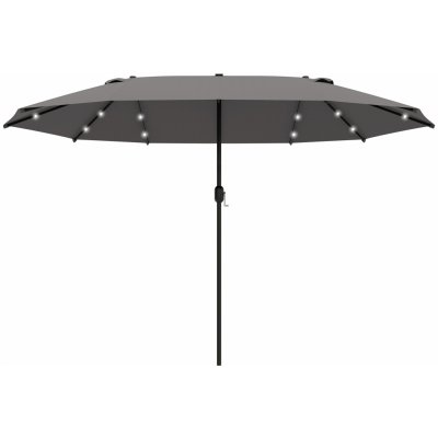 Outsunny Slunečník Double Parasol 440 x 260 cm Zahradní slunečník Market Umbrella Metal Dark Šedá – Zbozi.Blesk.cz