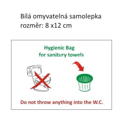 Samolepka hotelová - upozornění WC ženy