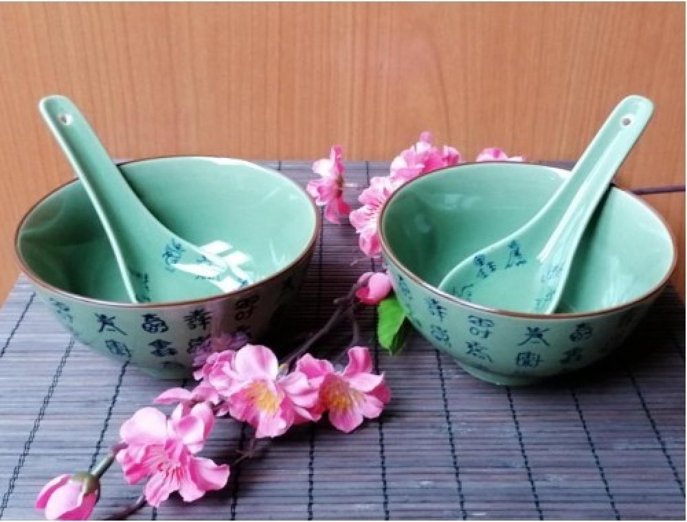 Made in Japan Čínská porcelánová miska Celadon se lžičkou 11,5cm |  Srovnanicen.cz