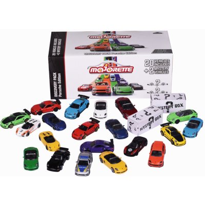 Majorette Autíčka Porsche Edition Discovery Pack kovová délka 7,5 cm sada 20 druhů + 2 mystery autíčka – Hledejceny.cz
