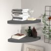 Regál a polička Prolenta 323914 Maison Exclusive Floating Corner Shelves 2 pcs High Gloss Maison Exclusivey 35x35x3,8 cm MDF