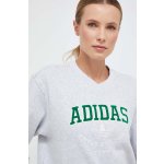 Bavlněná mikina adidas Originals dámská šedá melanžová – Sleviste.cz