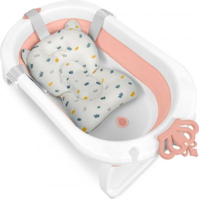 Ricokids bílo růžová skládací dětská vanička s vložkou – Sleviste.cz